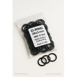 O-Ring 38x3 mm NBR 70 ShA – Nitrile Rubber Sealing Ring (Pack of 100)