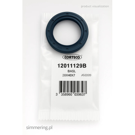 Uszczelniacz CORTECO® 12011129 NBR BASLX7 28x40x7 Simmerring®