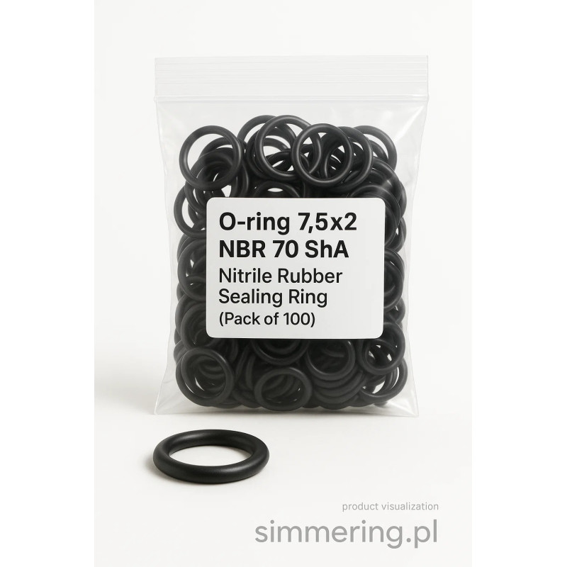 Oring 7,5x2 NBR 70ShA (100 szt.) - uszczelnienie techniczne