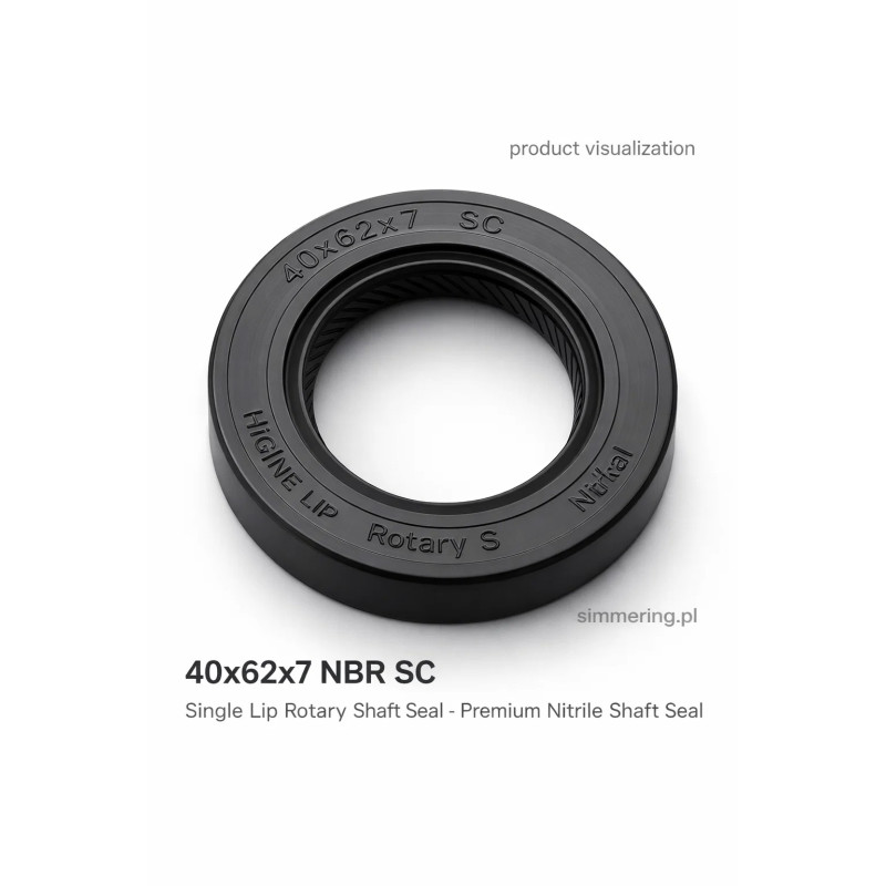 40x62x7 NBR SC Radial Oil Seal | Single Lip Rotary Shaft Seal
