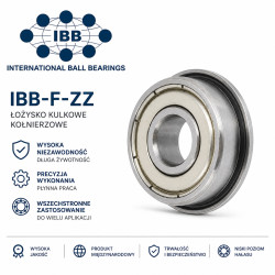 IBB F606 ZZ 6x17x6 łożysko kulkowe z kołnierzem