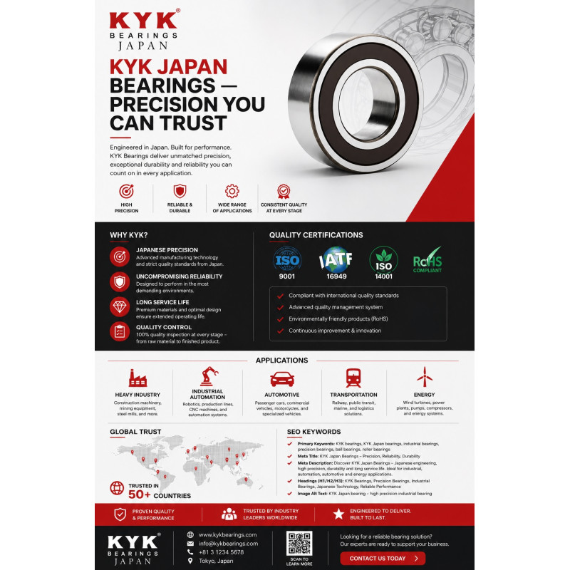 62201 2RS KYK 12x32x14 Deep Groove Ball Bearing