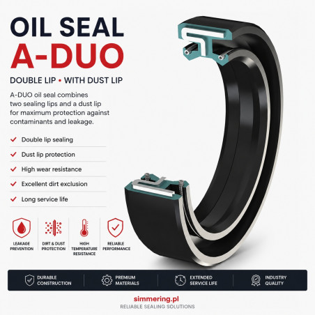 NBR 25x35x7 A-DUO Double Lip Oil Seal