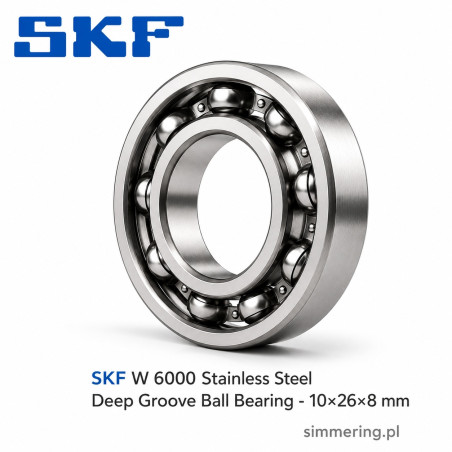 SKF W 6000 10x26x8 Łożysko Kulkowe Nierdzewne