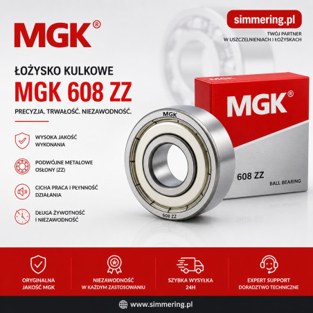 Łożysko Kulkowe 6301 ZZ MGK 12x37x12
