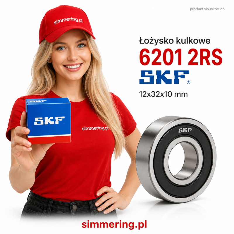 SKF 6201 2RS Łożysko kulkowe zwykłe 12x32x10