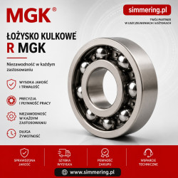 Łożysko kulkowe R 6 MGK - deep groove (otwarte), 9,525 x 22,225 x 7,14 mm