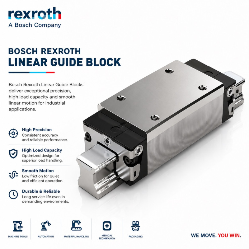 Wózek prowadnicy liniowej Bosch Rexroth R162479420 KWD-030-SLH-C0-N-1