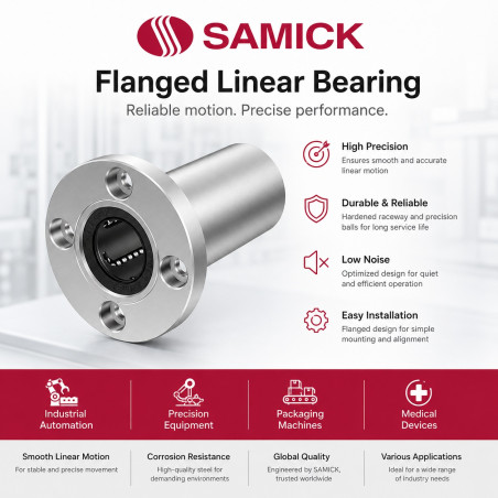 SAMICK LMF 16 LUU 16x28x70 Flanged Linear Bearing