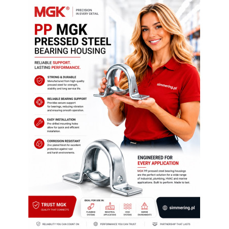 PP 206 MGK Oprawa Tłoczona do Łożyska Samonastawnego 33,3 mm