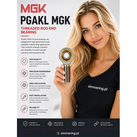 PGAKL 6 MGK M6 Left Hand Male Rod End Bearing