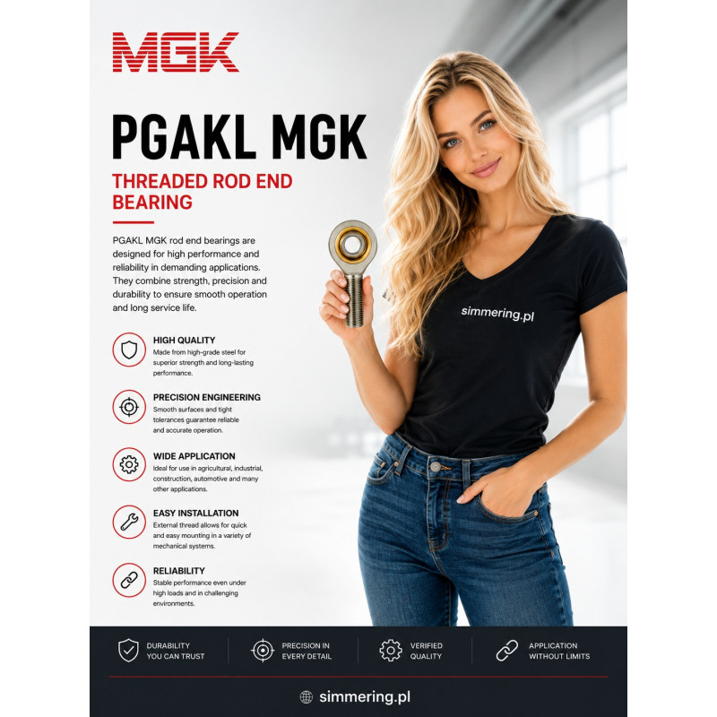 SS PGAKL 16 MGK M16 Przegub kulowy nierdzewny lewy