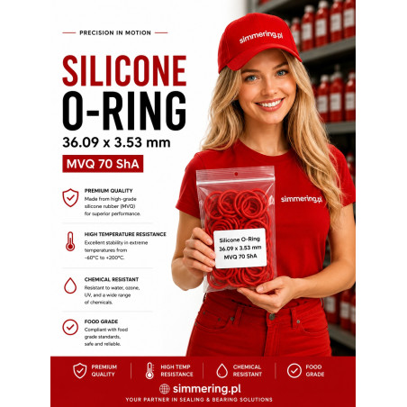 Silicone O-Ring 36.09x3.53 mm MVQ 70 ShA