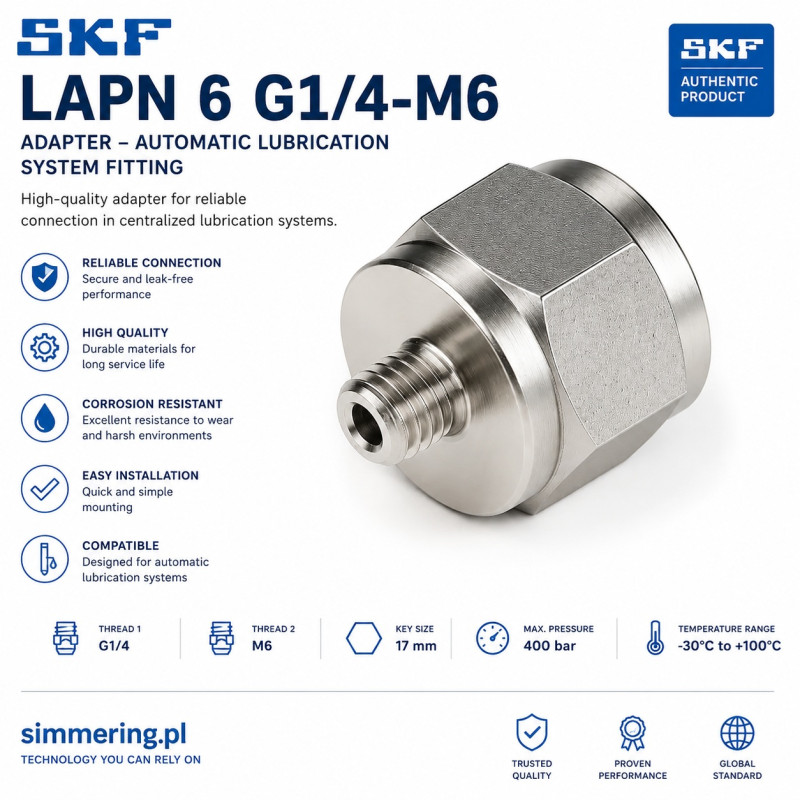SKF LAPN 6 G1/4-M6 - Adapter Do Automatycznych Smarownic