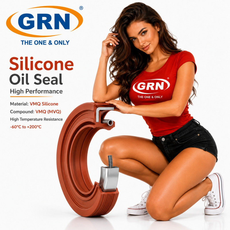 Silicone Rotary Shaft Seal 48x72x12 MVQ TC - Double Lip Radial Oil Seal